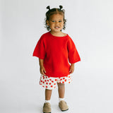 Retro Twill Shorts- Polka Dot- Red