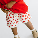 Retro Twill Shorts- Polka Dot- Red