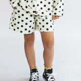 Retro Twill Shorts- Polka Dot- Black