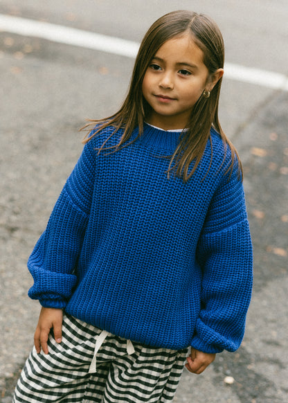 Chunky Knit- Sapphire Blue