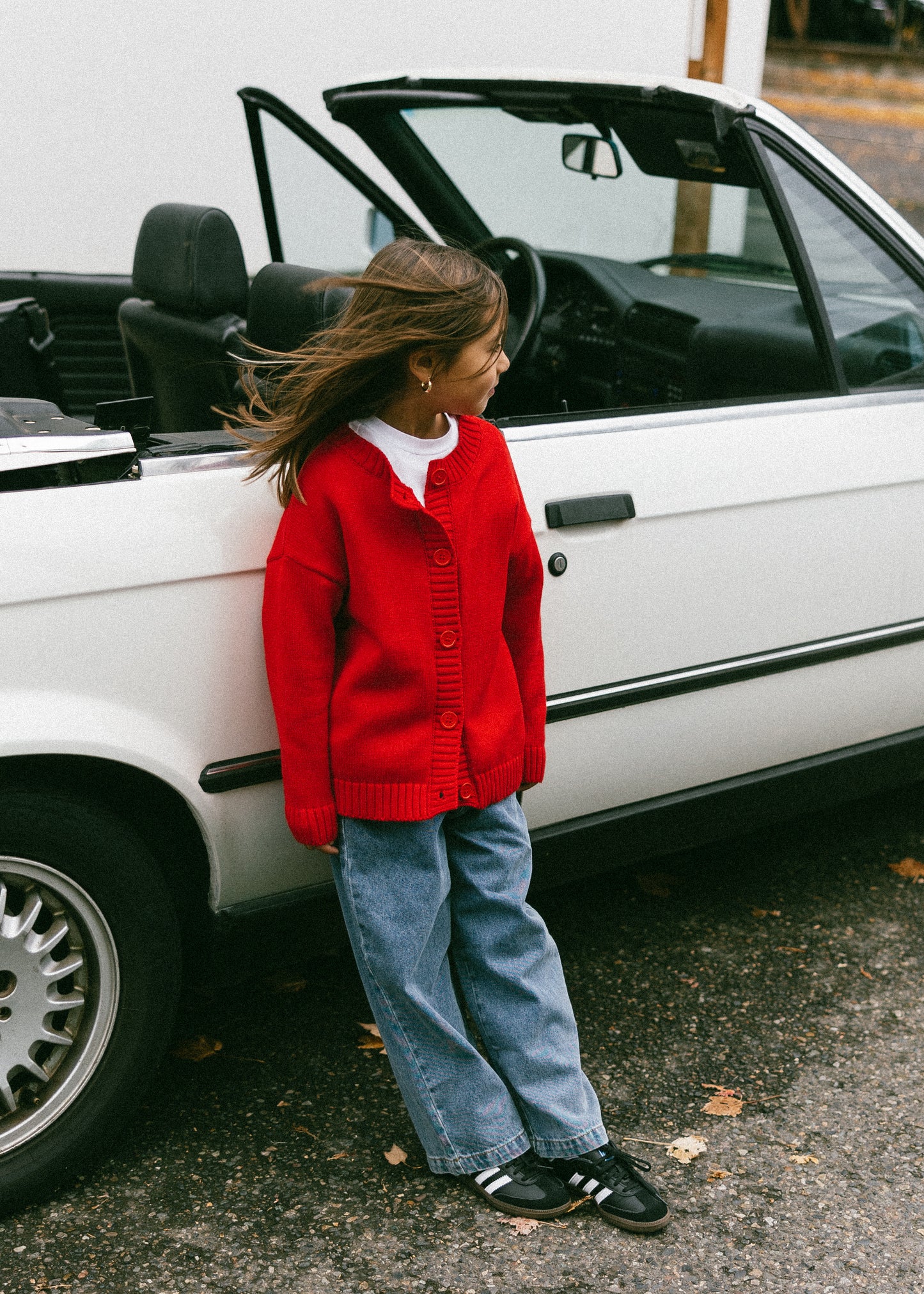 Cotton Cardigan- Red