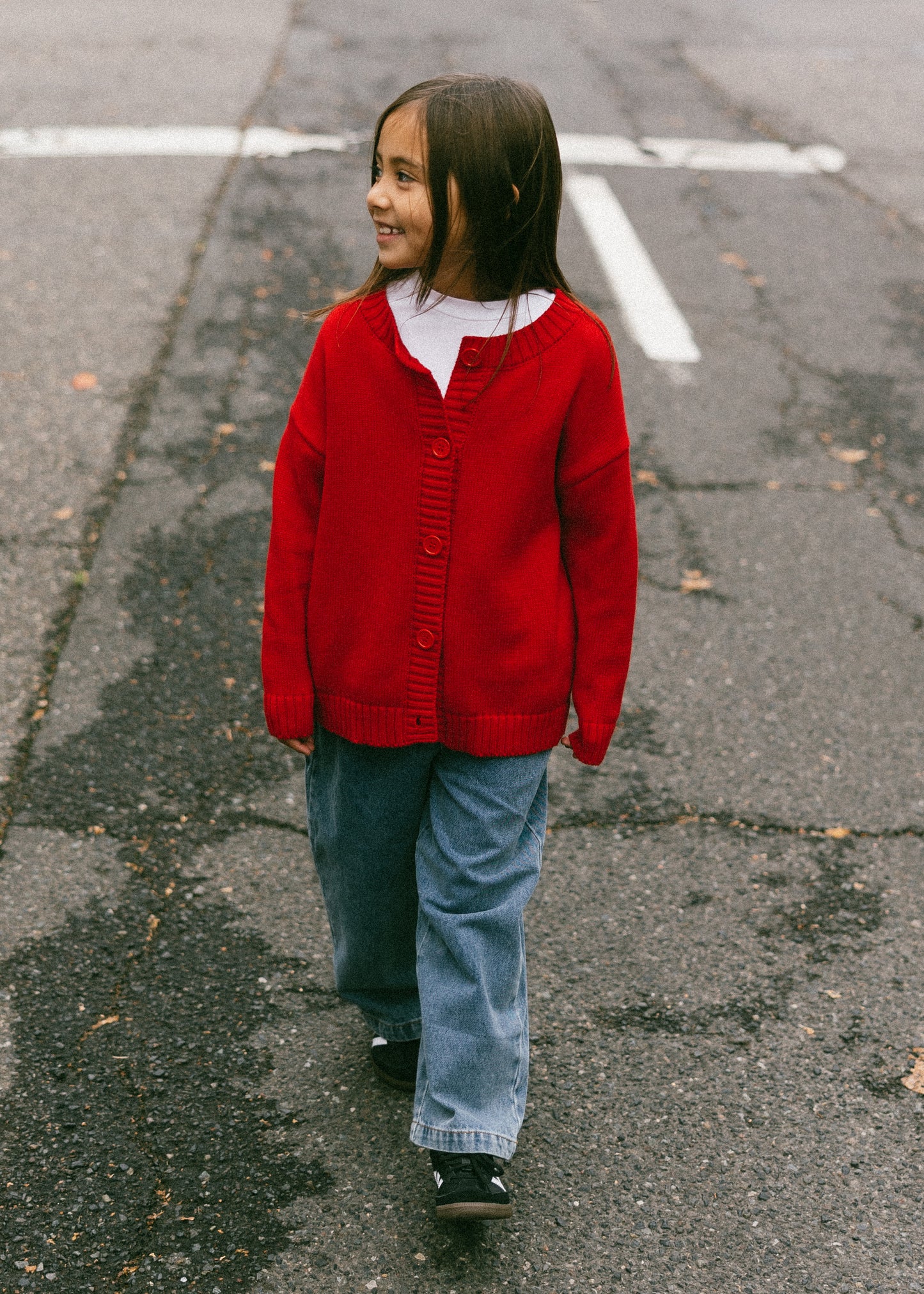 Cotton Cardigan- Red