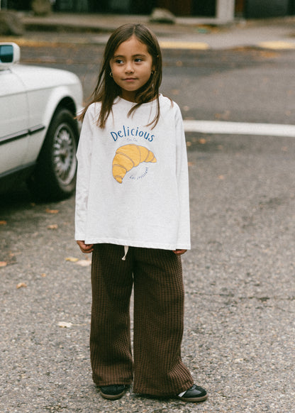 Graphic Long Sleeve- Croissant- Blue