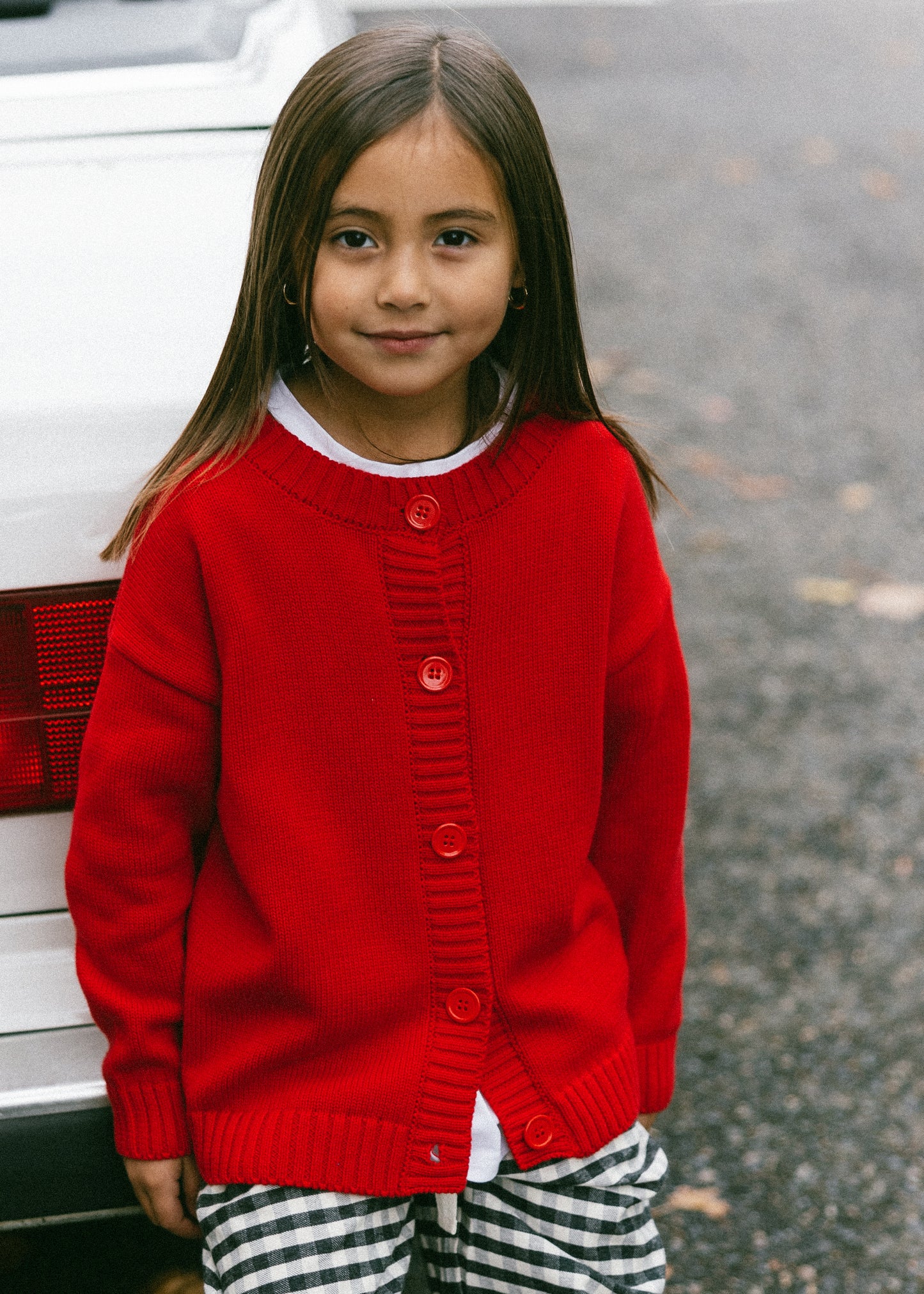 Cotton Cardigan- Red