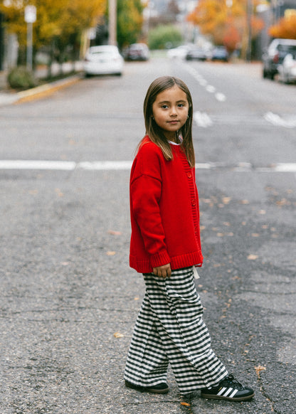 Cotton Cardigan- Red