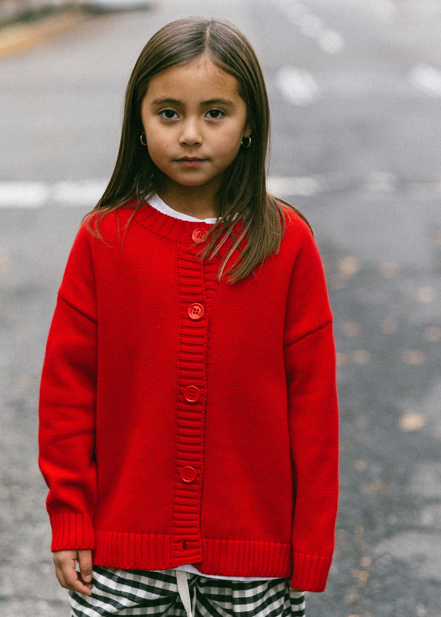 Cotton Cardigan- Red