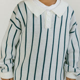 Striped Polo- White