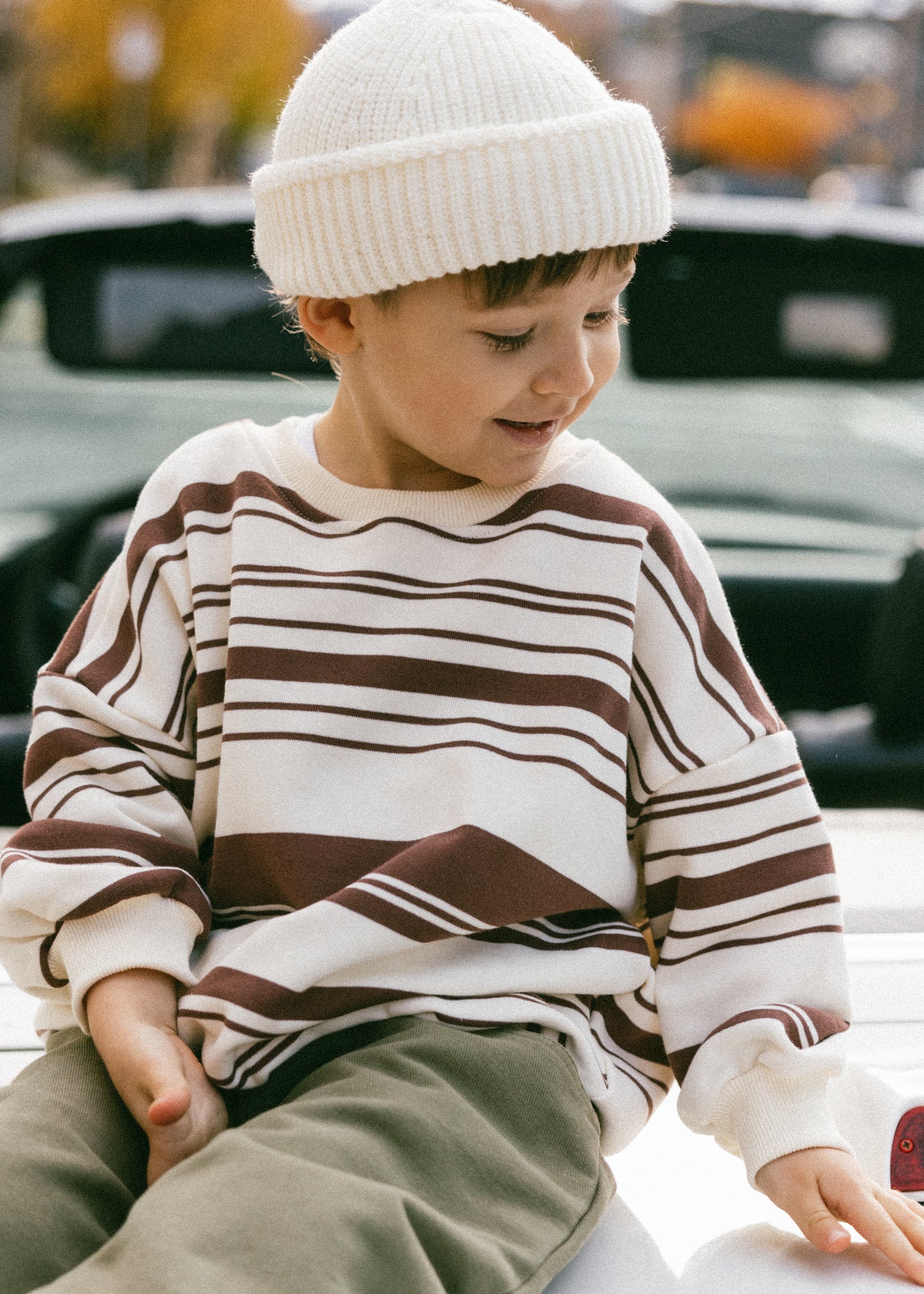 Vintage Crewneck- Brown & Cream