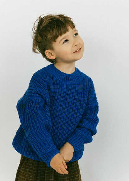 Chunky Knit- Sapphire Blue