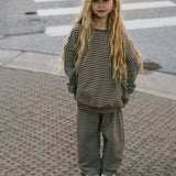 Everyday Stripe Pants- Brown