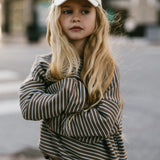 Everyday Stripe Pullover- Brown