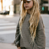 Everyday Stripe Pullover- Brown