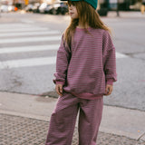 Everyday Stripe Pants- Light Plum