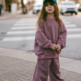 Everyday Stripe Pants- Light Plum