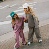 Everyday Stripe Pants- Light Plum