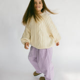 Check Pants- Lavender & White