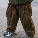 Grid Trousers- Brown
