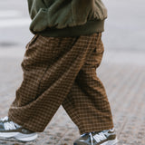 Grid Trousers- Brown