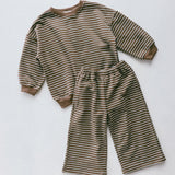 Everyday Stripe Pullover- Brown