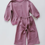 Everyday Stripe Pants- Light Plum