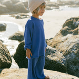 Knitted Cotton Pants Blue