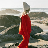 Knitted Cotton Pants Red