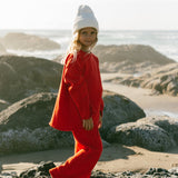 Knitted Cotton Pants Red