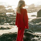Knitted Cotton Pants Red