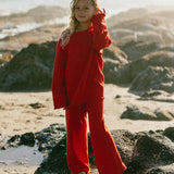 Knitted Cotton Pants Red