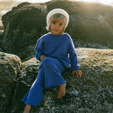 Knitted Cotton Pants Blue