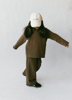 Knitted Cotton Pants Brown