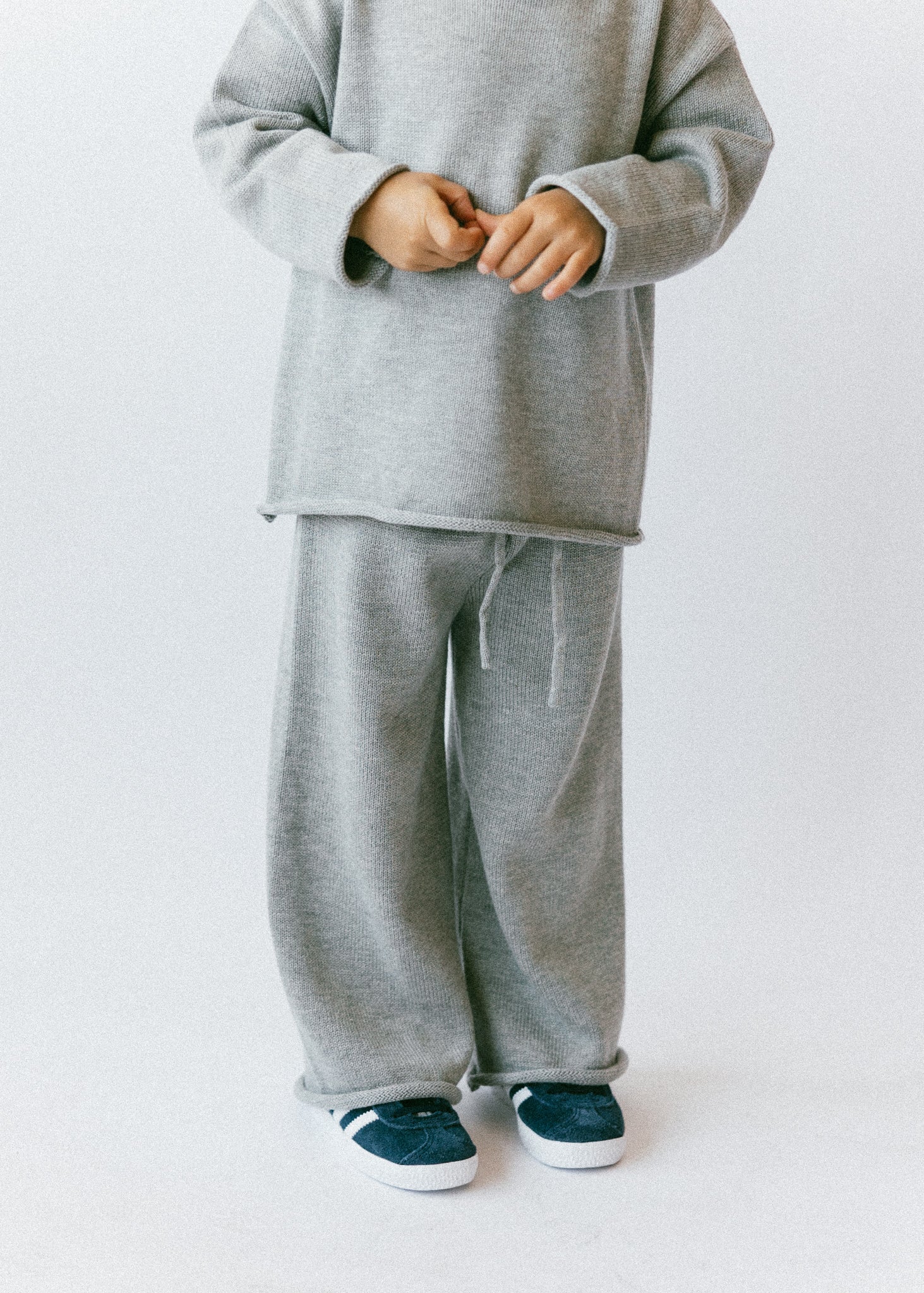 Knitted Cotton Pants Gray
