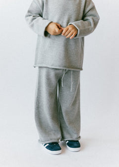 Knitted Cotton Pants Gray