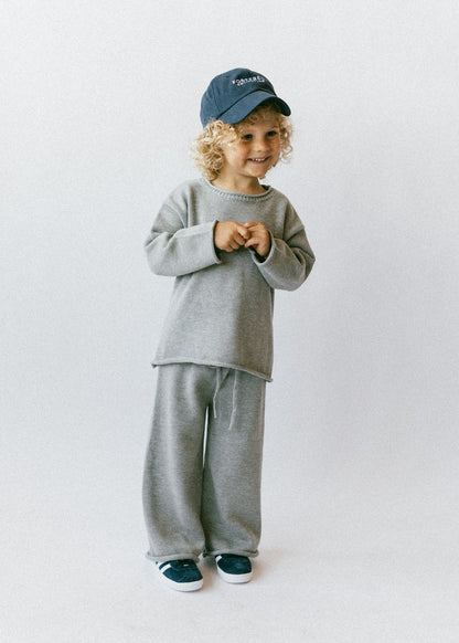 Knitted Cotton Set- Gray