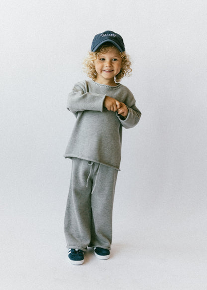 Knitted Cotton Set- Gray