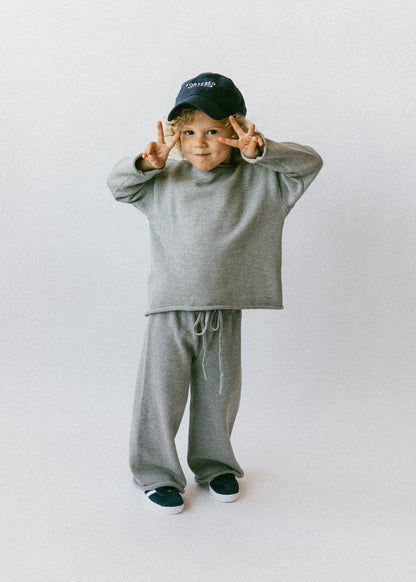 Knitted Cotton Set- Gray