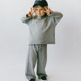 Knitted Cotton Pants Gray