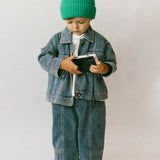 Denim Cargo Jacket- Vintage Blue