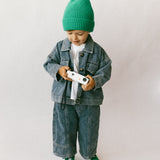 Denim Cargo Pants- Vintage Blue