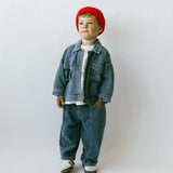 Denim Cargo Pants- Vintage Blue