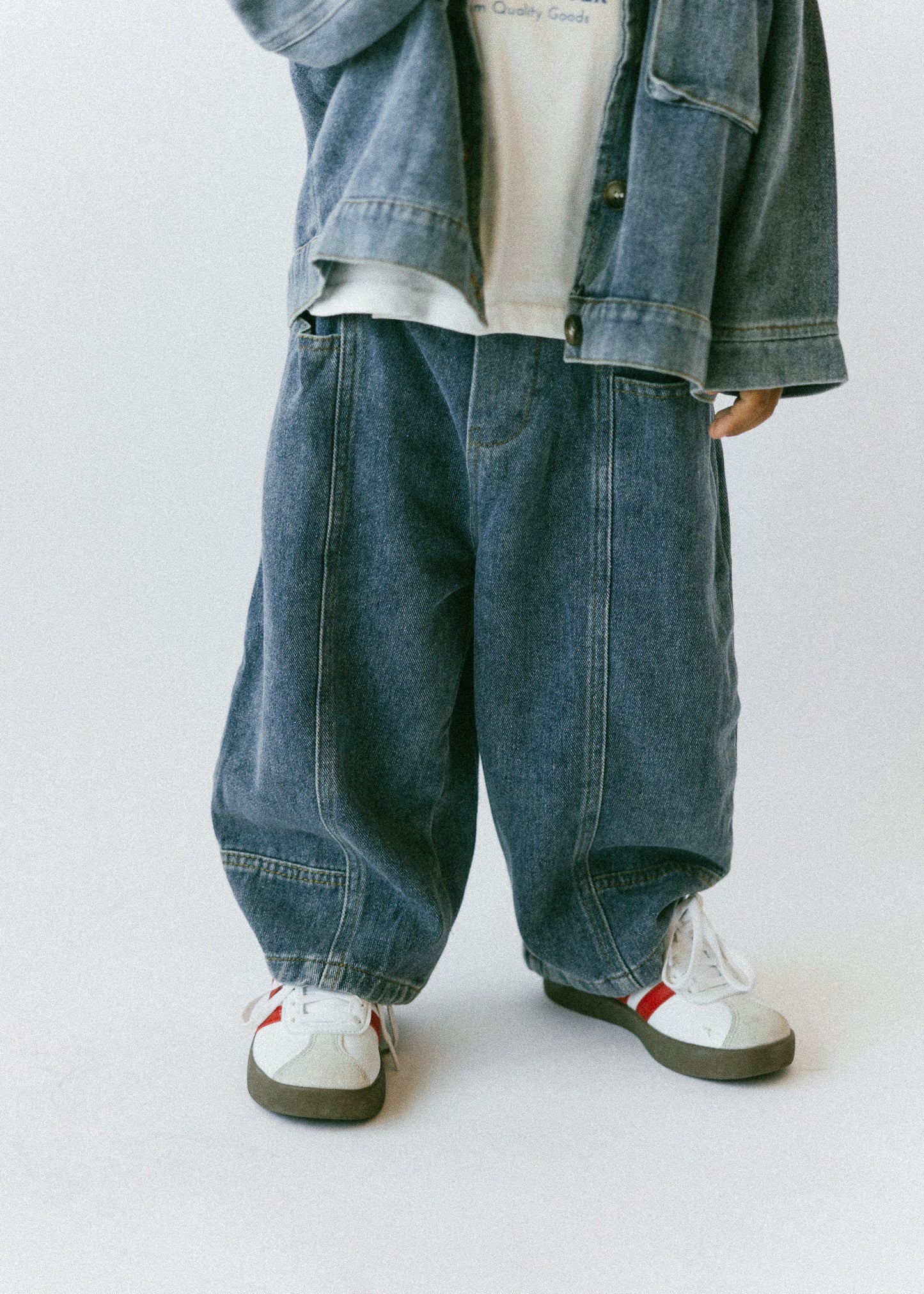 Denim Cargo Pants- Vintage Blue