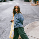 Denim Cargo Jacket- Vintage Blue