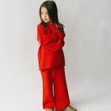 Knitted Cotton Pants Red