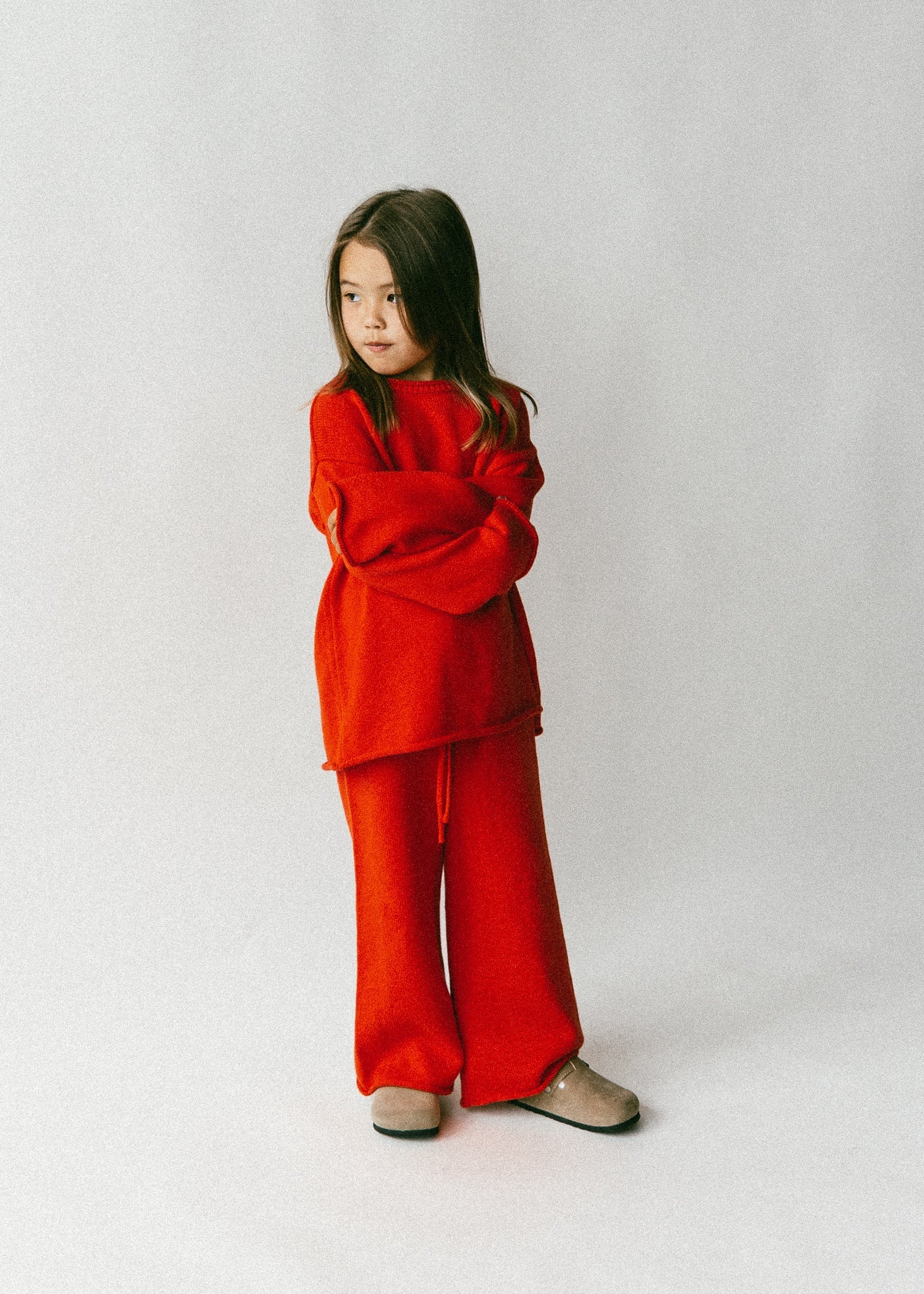 Knitted Cotton Pants Red