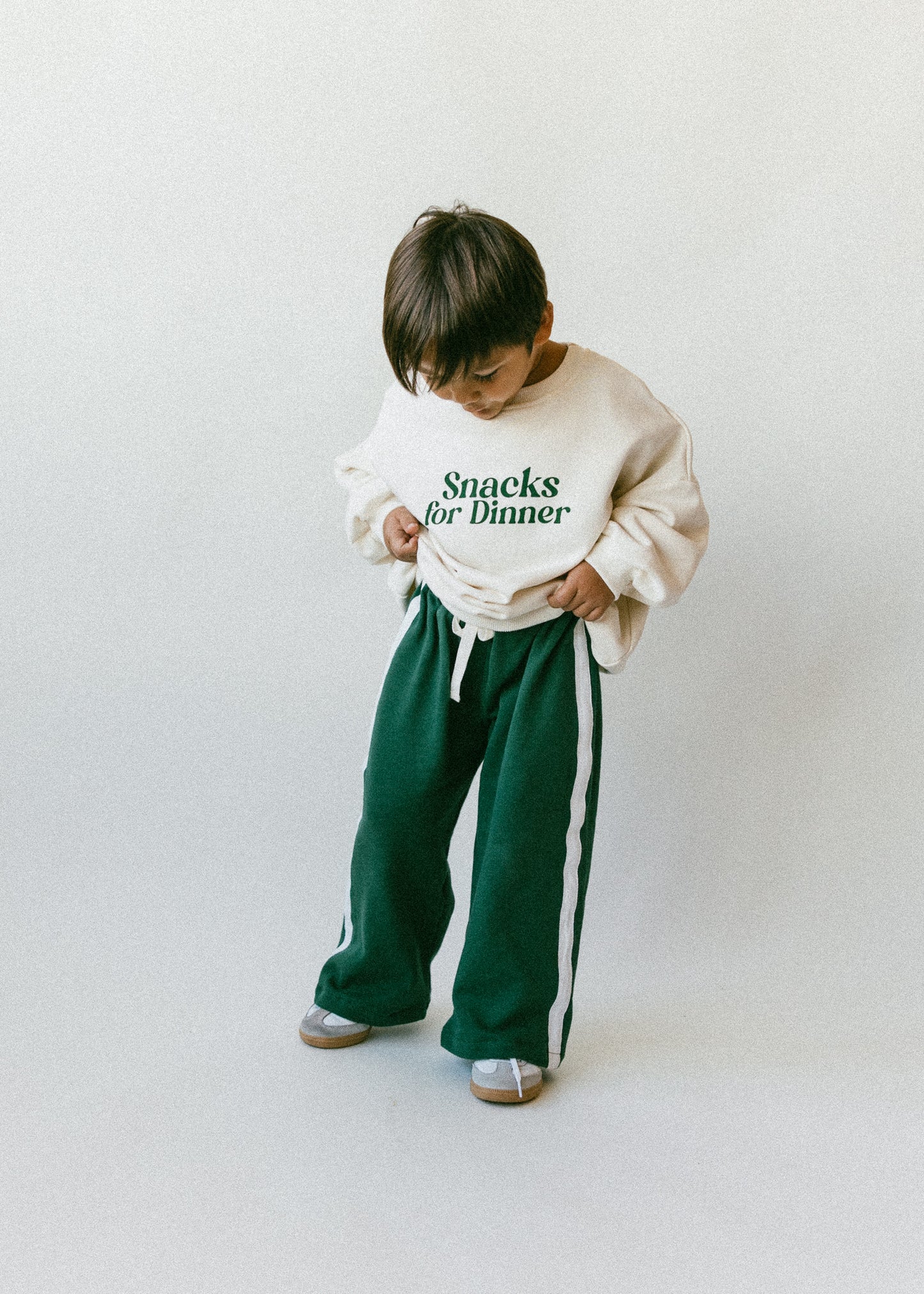 Graphic Crewneck- Snacks For Dinner- Green