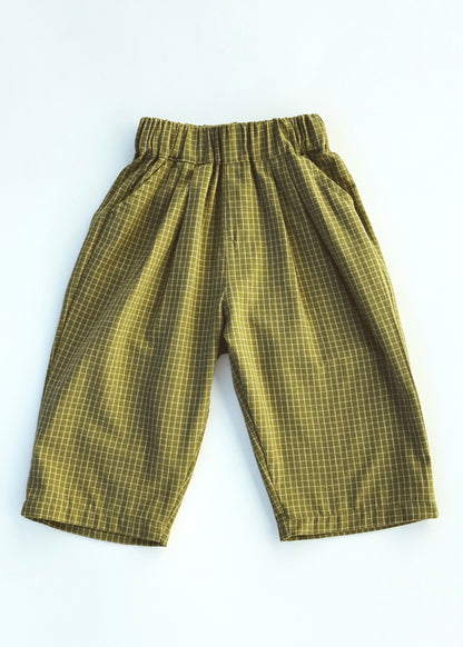 Check Pants- Light Olive & Honey