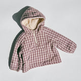 Half Zip Pullover- Gingham- Light Purple