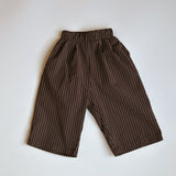 Lightweight Cotton Pants- Striped Brown