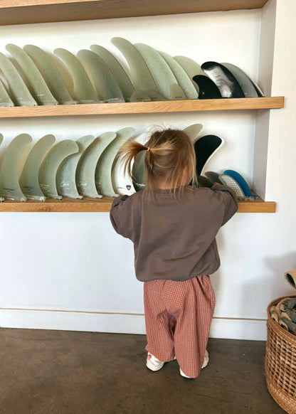 Check Pants- Tan & Red