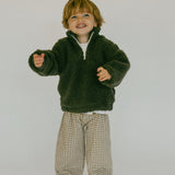 Sherpa Quarter Zip Pullover- Olive